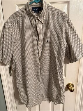 Ralph Lauren Cream Shirt with Black Grid Check